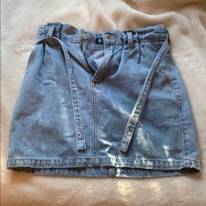 High waisted, Tie front, Jean skirt